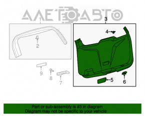 Capacul portbagajului inferior al Ford Explorer 11-15 negru cu zgârieturi