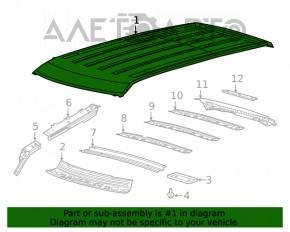 Acoperiș metalic Ford Explorer 11-19 fără trapă, tăiat, țepi