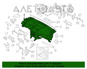 Torpedo panoul frontal fără AIRBAG Subaru Impreza 17- GK piele, neagră