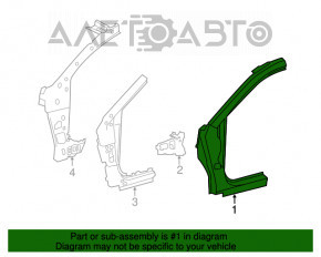 Bara caroserie față stânga Toyota Avalon 13-18 aurie