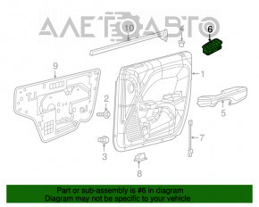 Controlul geamului electric din față, stânga, pentru Dodge Challenger 15-19, butoanele sunt șterse