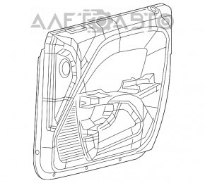 Capacul ușii, cartela din față dreapta Dodge Challenger 15-19, negru, material textil.