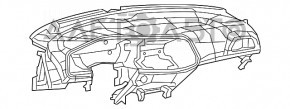 Torpedo panoul frontal fără AIRBAG Dodge Challenger 15-19 restilizat, negru, lovit.