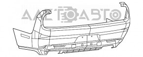 Бампер задний голый Dodge Challenger 15-19 рест, черный