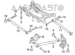 Maneta transversala spate dreapta fata Fiat 500X 16- AWD nou original OEM