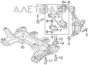 Maneta inferioară frontală stângă Jeep Renegade 15- awd fără articulație, crăpată silentioasă