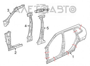 Четверть крыло задняя левая Jeep Cherokee KL 14- графит PSC