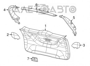 Capacul portbagajului inferior al Jeep Compass 17- negru, plasticul este decolorat, zgârieturi, crăpături.