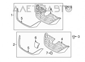 Grila radiatorului asamblată Toyota Sienna 11-14 LE, crom, nisip.