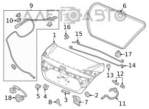 Крышка багажника Honda Civic X FC 16-21 4d черный NH-731P, не оригинал, после ремонта, тычка