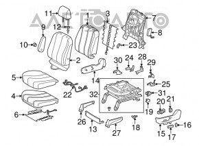 Scaun șofer Toyota Sienna 11-14 fără airbag, electric, velur, bej, pentru curățare chimică.