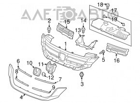 Решетка радиатора grill Honda Accord 13-15 в сборе