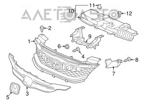 Кронштейн решетки радиатора grill Honda Accord 13-15