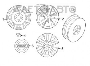 Roată de jantă R16 5*114.3 Nissan Altima 13-18 din oțel