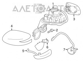 Oglindă laterală stângă Nissan Versa Note 13-19, 3 pini, albastră