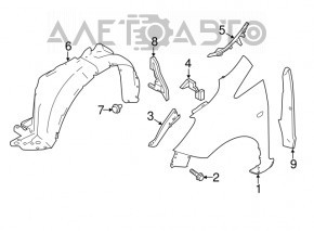 Aripa dreapta fata Nissan Versa Note 13-19 argintiu K23