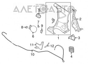 Aripa spate stânga Nissan Versa Note 13-19.