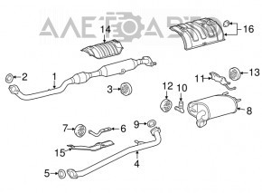 Tubul de admisie cu catalizator pentru Toyota Camry v55 15-17 hibrid SUA