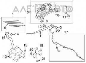 Motorul spălătorului de parbriz din spatele Subaru Forester 14-18 SJ