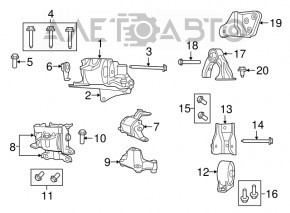 Pernele motorului spate Jeep Patriot 11-17 AWD