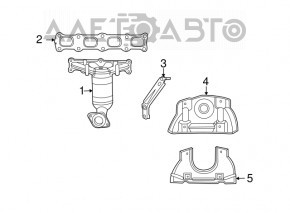 Colector de evacuare cu catalizator pentru Jeep Compass 11-16 2.4 cu sonda lambda.