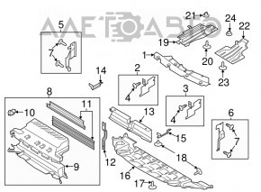 Jaluzele deflectorului radiatorului asamblate Ford Escape MK3 13-16, dorit 1.6T, 2.5 cu motor electric, rupte