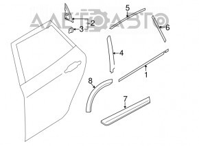 Capac usa spate dreapta inferioara Subaru Forester 14-18 SJ negru cu crom