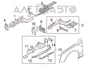 Aripa dreapta față Audi Q5 8R 09-17, pe caroserie, negru