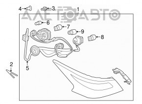 Lampa exterioară aripă stângă Nissan Altima 16-18 restilizată, întunecată