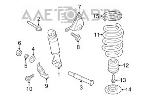 Amortizorul din spate dreapta pentru Hyundai Santa FE Sport 13-16, model AWD, ruginit.