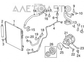 Tubul de aer condiționat condensator-compresor Dodge Charger 11-