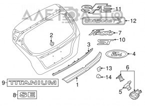 Emblema capacului portbagajului Ford Fiesta 11-19 4d Fiesta