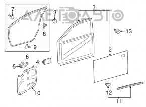 Ușă goală față stânga Toyota Avalon 13-18 nouă OEM originală