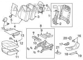 Scaunul șoferului Toyota Camry v50 12-14 SUA fără airbag, manual, SE, negru.