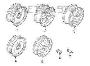 Set de jante R15 4 bucăți Ford Fiesta 11-19 tip 1