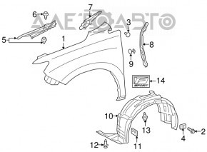 Подкрылок передний правый Lexus RX350 RX450h 13-15 рест