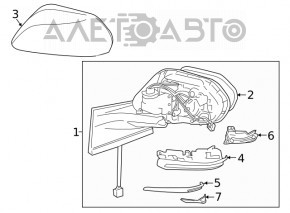 Oglindă laterală stângă Toyota Prius 50 16- 5 pini