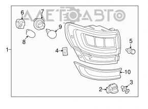 Lampa exterioară aripă dreapta Jeep Grand Cherokee WK2 14-21 crom