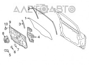 Geam electric manual față stânga Ford Fiesta 11-19