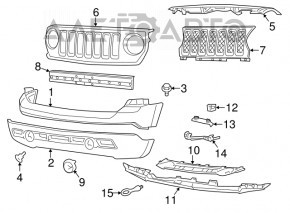 Grila radiatorului cu plasă interioară pentru Jeep Patriot 11-17.