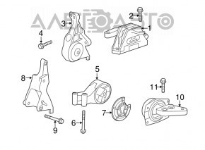 Pernele motorului dreapta Chevrolet Impala 14-20 2.5