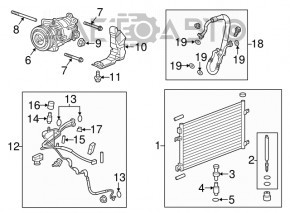 Tubul de aer condiționat condensator-compresor Chevrolet Impala 14-20 2.5