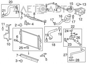 Suportul radiatorului din partea dreapta de jos pentru Chevrolet Impala 14-20 2.5