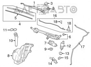 Trapezul de curățare a parbrizului cu motor pentru Chevrolet Malibu 13-15