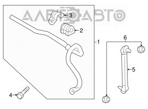 Bară stabilizatoare față stânga Chevrolet Malibu 13-15 nouă, neoriginală CTR