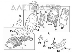 Scaun șofer Hyundai Elantra AD 17-20 fără airbag, manual, material textil gri, necesită curățare chimică