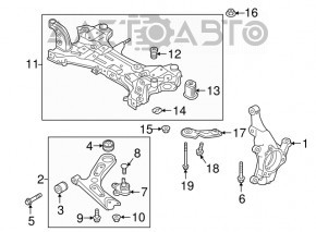 Maneta inferioară frontală stângă Hyundai Elantra AD 17-20 fără articulație, silentbloc rupt.