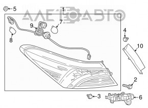 Lampa exterioară aripă dreaptă Toyota Camry v70 18-