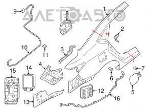 Aripa spate stânga Nissan Sentra 13-19 albă, tăiată.