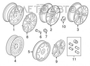 Roata de rezerva Ford Escape MK3 13-19 R17 155/70, aliaj